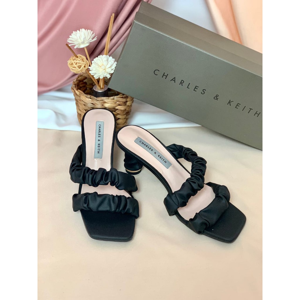 [7.7 Boombastis Sale⚡] - SANDAL WANITA CKS459 RUCHED STRAP MULES PREMIUM IMPORT