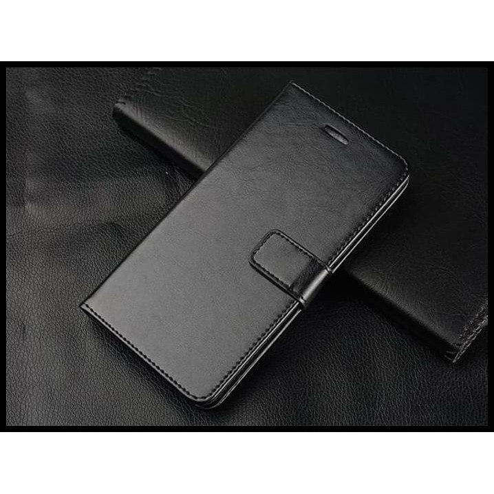 Flip Cover Handphone Oppo A3S A3 A5 Leather Casing Kulit Flip Wallet Cover Hitam