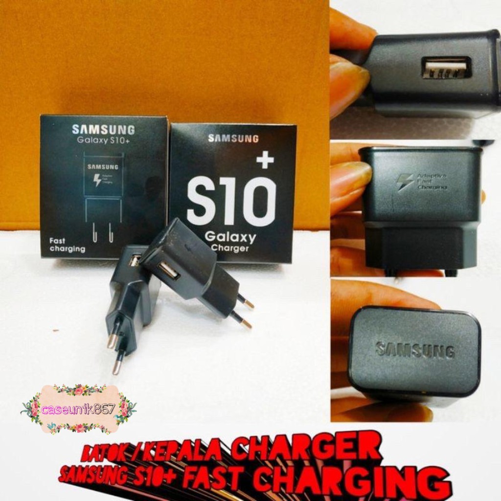 BM003 S10+ batok kepala adapter Cashan charger original Samsung 3A Fast charcing pengisian cepat CS2055