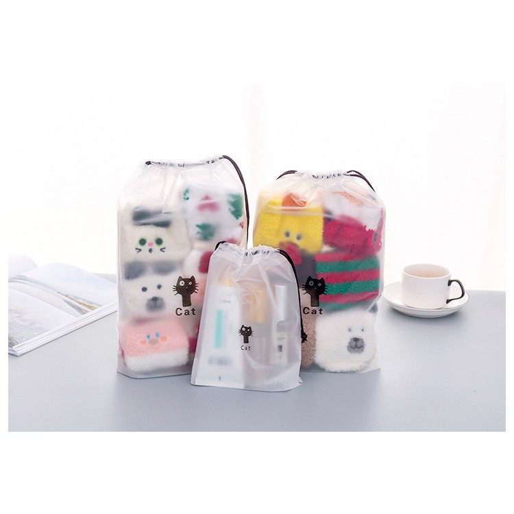 ELFYDO - HL0072 Tas Kosmetik Transparan Ukuran Kecil Motif Anti Air Travel Pouch Organizer Serbaguna