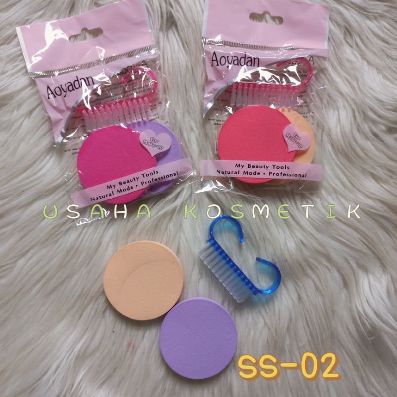 PROMO!! SPON BEDAK+SIKAT PEDICURE/ SPON MAKE UP+SIKAT MENICURE TERMURAH SS-01