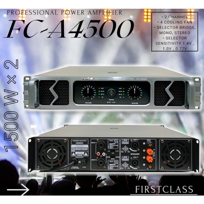 Jual Power Amplifier Firstclass Fc A4500 Mono Stereo Ampli Fca 4500