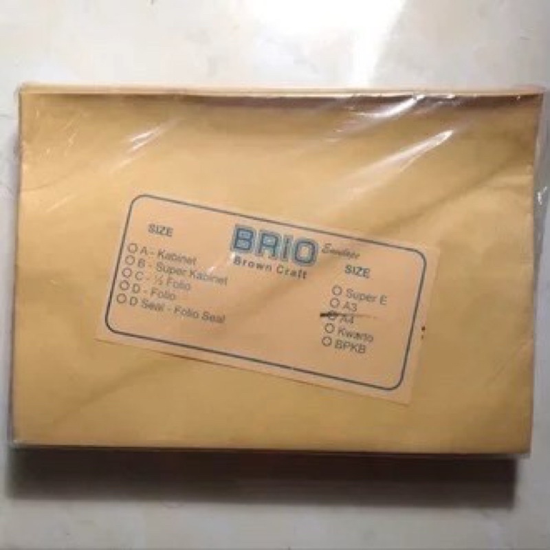 

Amplop Coklat Murah Merk Brio Ukuran A4