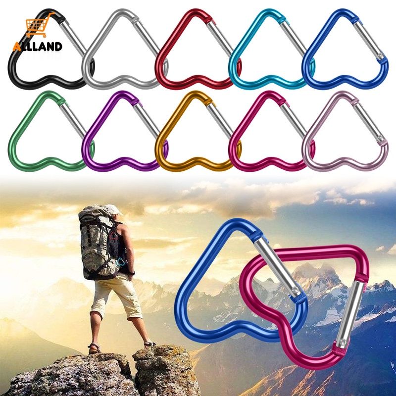 Carabiner Mini Multifungsi Bentuk Hati Bahan Aluminum Alloy Untuk Outdoor