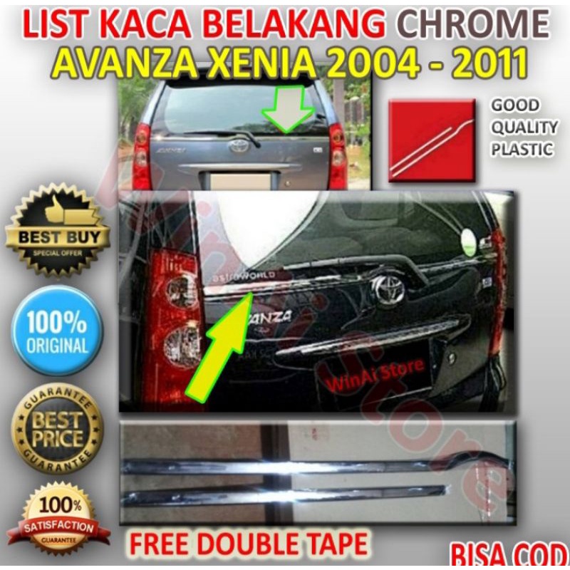 List Lis Kaca Belakang Avanza Xenia 2004 2005 2006 2007 2008 2009 2010 2011 Chrome Krom Model Origin
