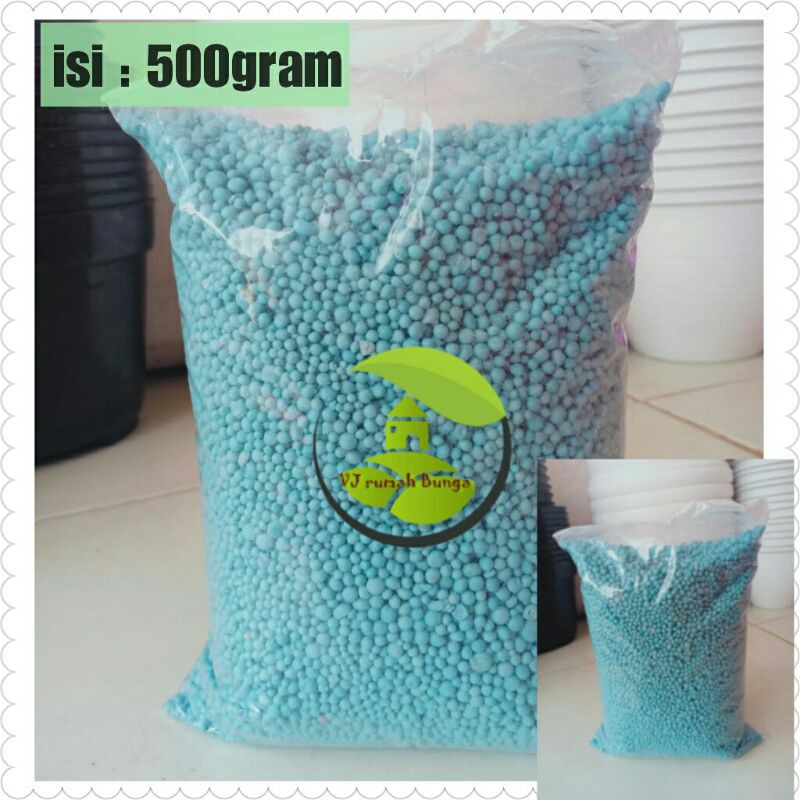 Pupuk NPK 16-16-16 Mutiara Biru repack 500gram