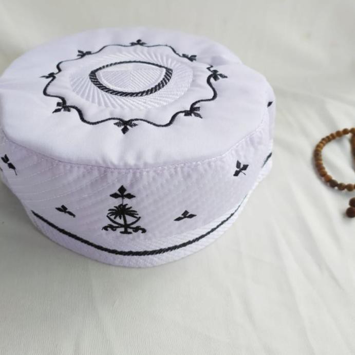 PREMIUM♠ SONGKOK KOPIAH PECI BULAT BUGIS MADINAH WARNA PUTIH - Langsung Order