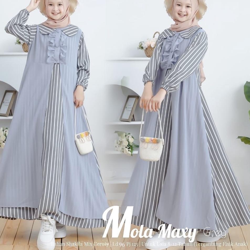 Mola Maxy Gamis Anak Remaja Tanggung Premium Bahan Shakilla IMPORT [CR. 253887]