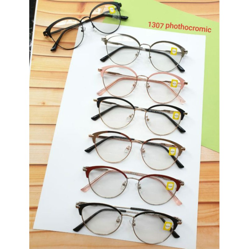 FRAME KACAMATA PHOTOCROMIC NORMAL | KACAMATA FASHION WANITA 1307 | KACAMATA ANTI UV | NO RADIASI