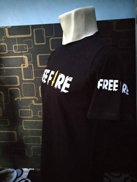 Paket kaos dan topi FREE FIRE sablon dua sisi full sablon combed 30s kaos standart distro