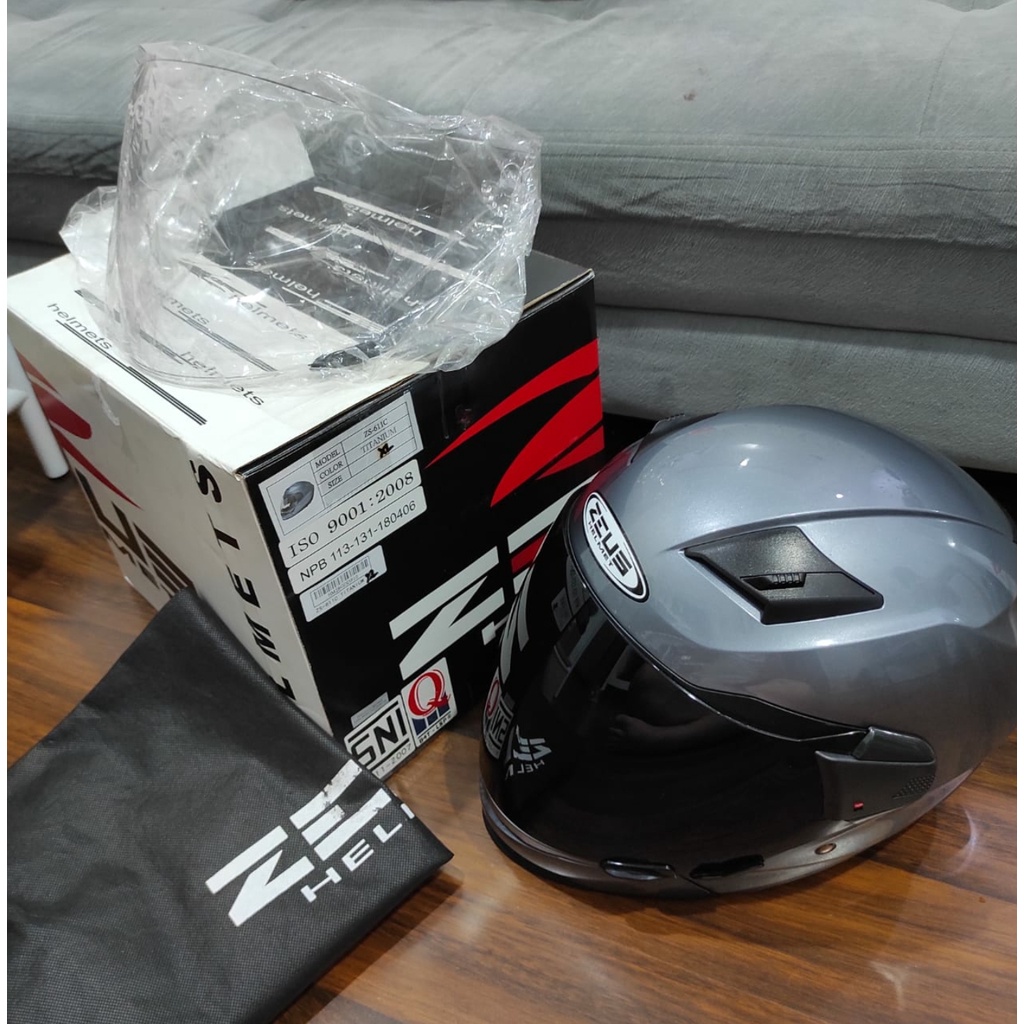 (SECOND) HELM ZEUS 611C MODULAR TITANIUM SIZE XL BISA HALF FACE FULL FACE HELMET MOTOR