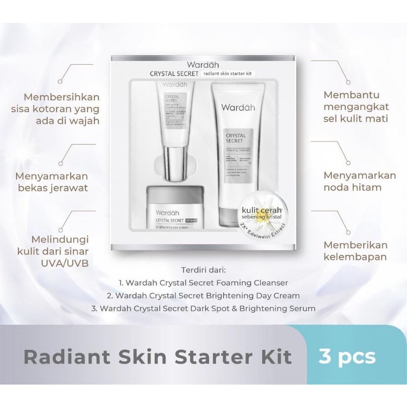 WARDAH CRYSTAL SECRET RADIANT STARTER KIT (NEW)