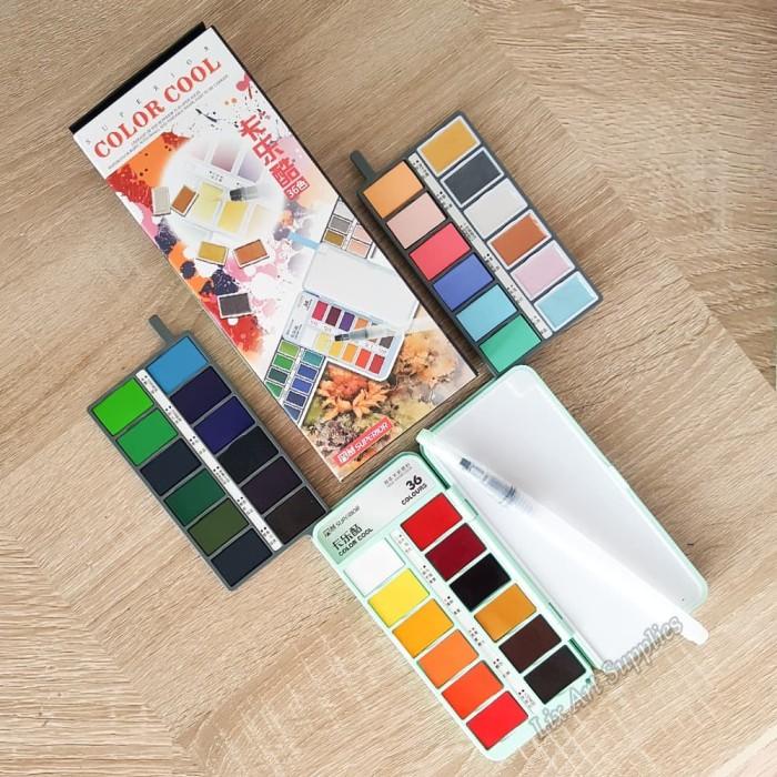 

SALE! SUPERIOR COLOR COOL SET 36 WATERCOLOR - PORTABLE ALAT LUKIS MURAH AL6