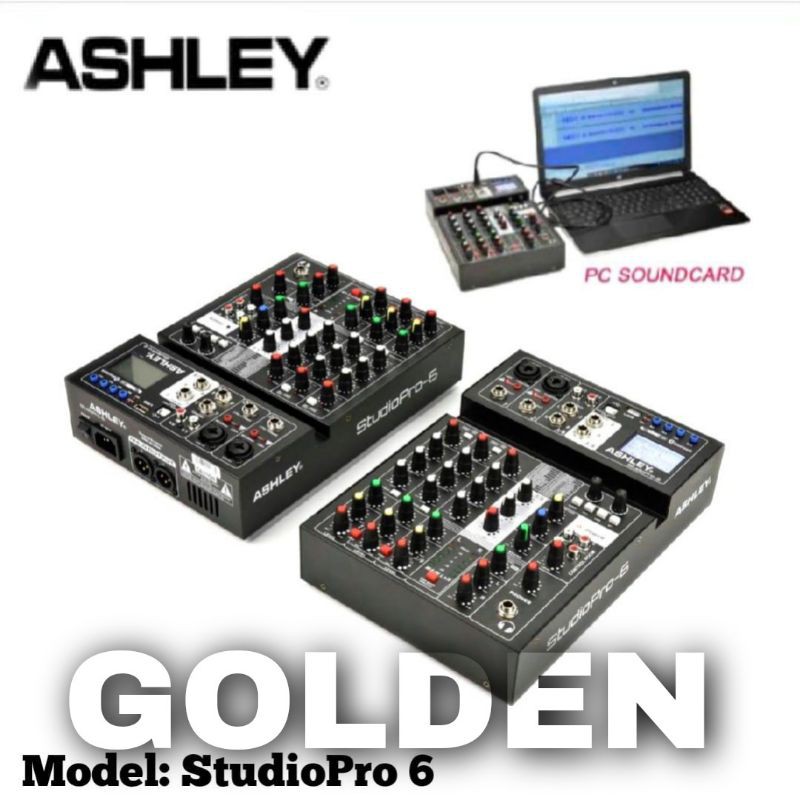Mixer Ashley StudioPro 6 Original 6 Channel Bluetooth - With Soundcard