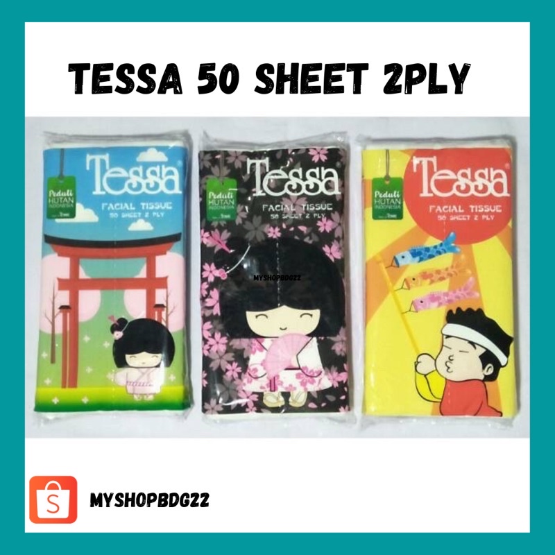 Tessa Travel Pack 50 Sheet 2 Ply / Tissue Wajah Murah / Tissue Facial