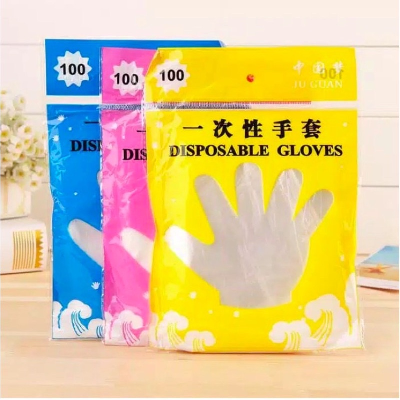 Sarung Tangan Plastik Isi 100 Pcs Disposable Gloves 100Pcs Sarung Tangan Sekali Pakai