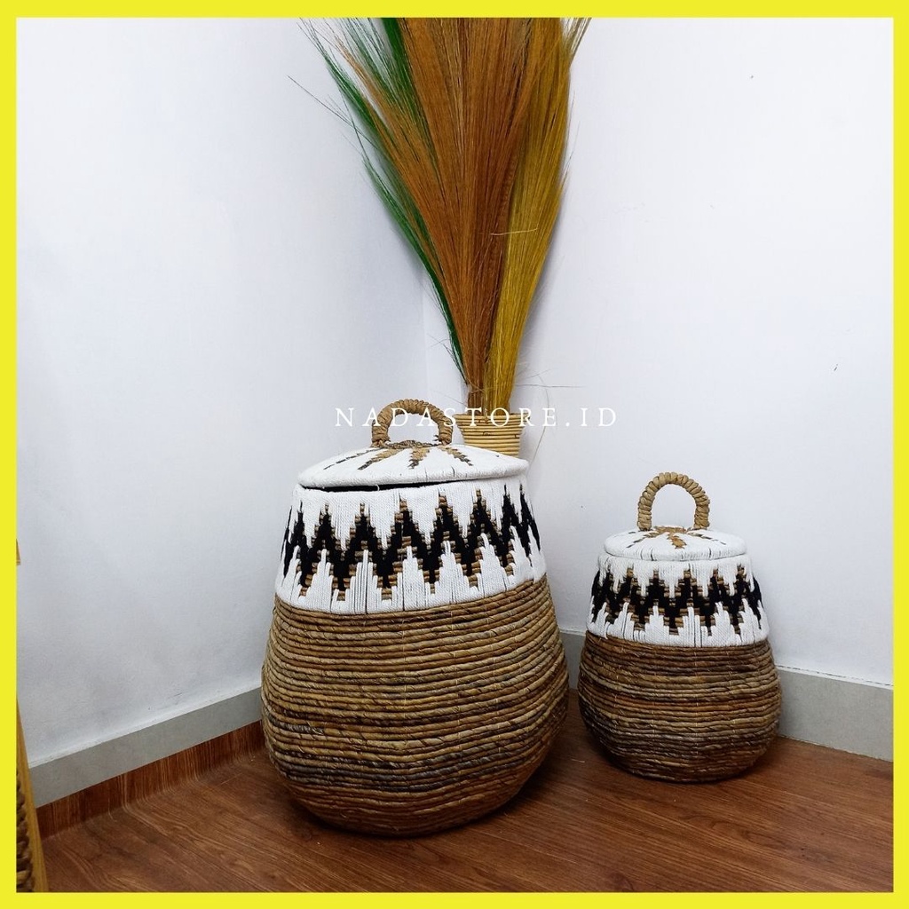 NADASTORE - LARGE WOVEN BASKET / LIDDED BASKET / KERANJANG BIG SIZE TUTUP / GUCI DISPLAY