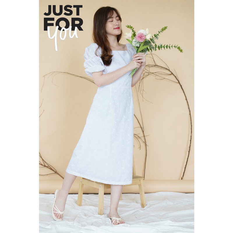 Dress vintage korea / Dress katun / Dress putih