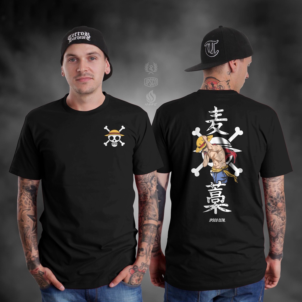 KAOS | MONKEY LUFFY | HITAM | ANIME ONE PIECE SERIES