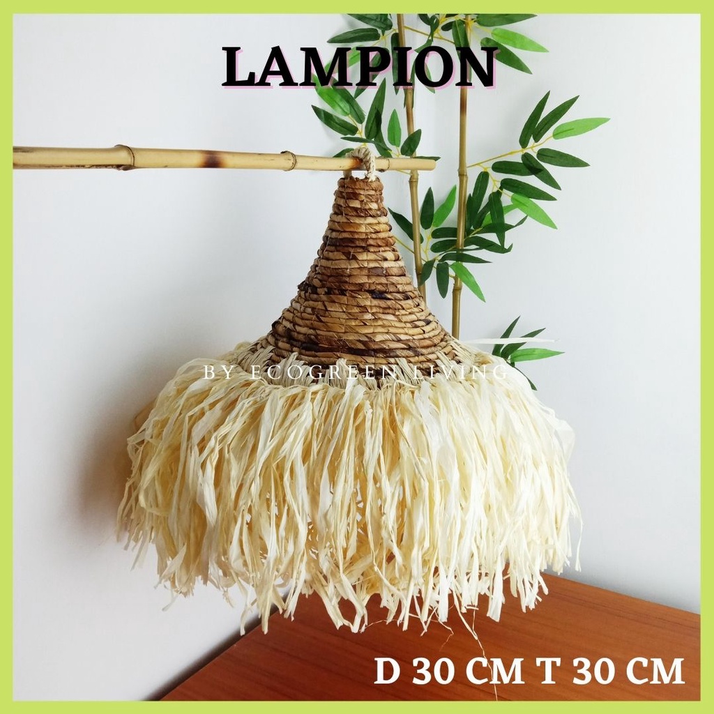 LAMPSIDE / LAMPU GANTUNG HIAS / LAMPION ANYAMAN AGEL / LAMPION CAP BANANA FIBER / CUP LAMPU GANTUNG / KAP LAMPU SHADE ANYAMAN