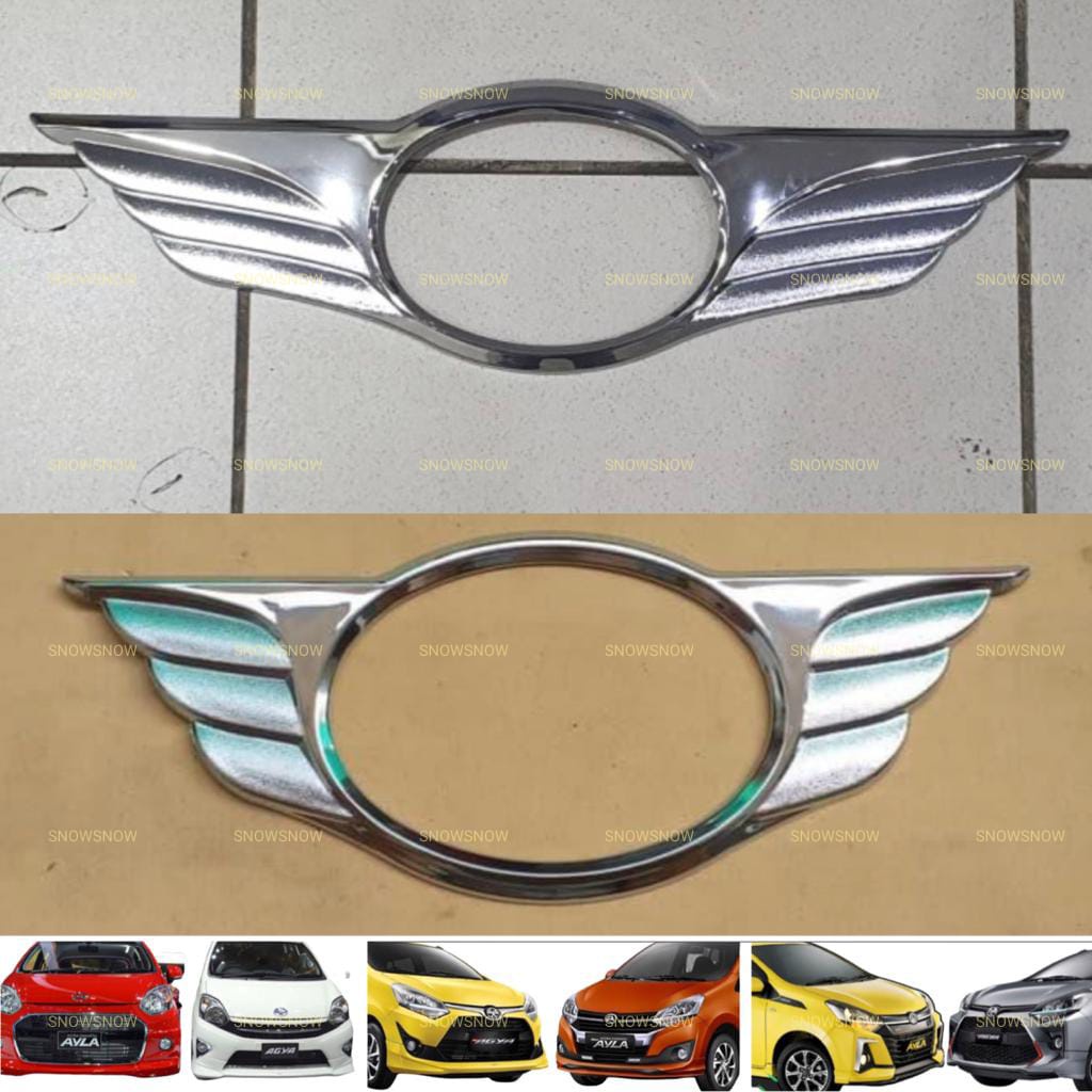 Paket Logo Depan Belakang Mobil Agya Ayla Cover Chrome