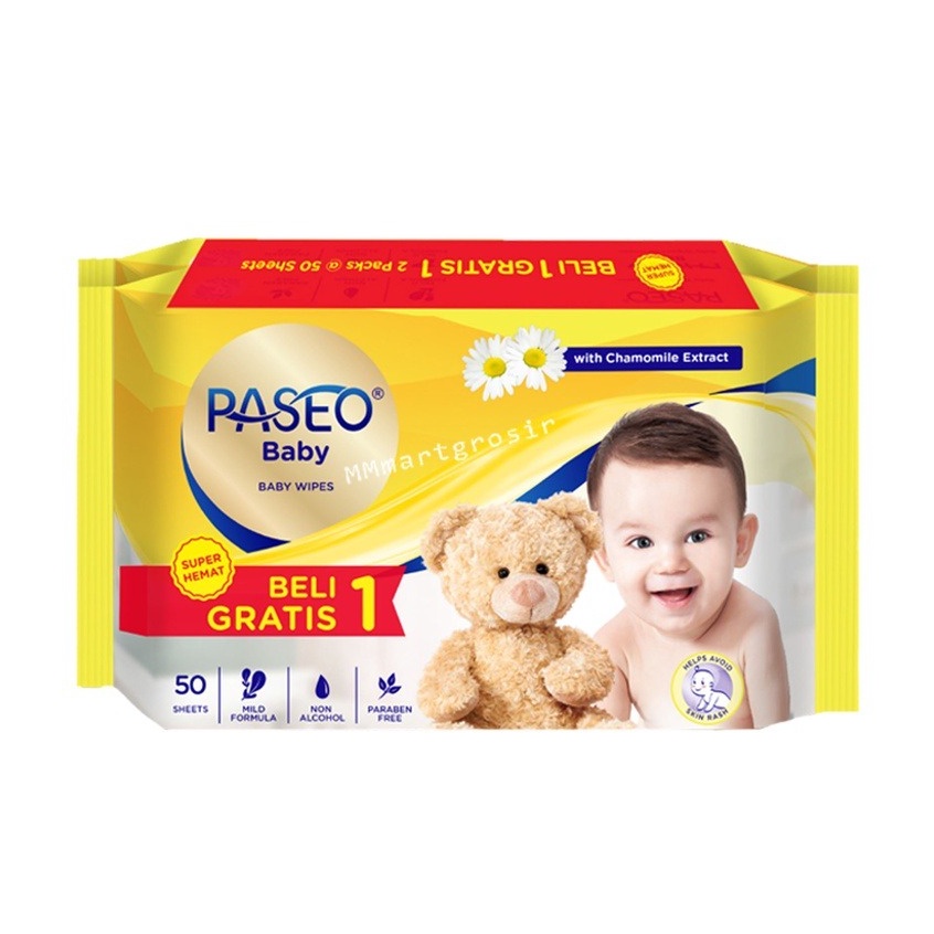 TISSUE BASAH  PASEO 50 SHEET BELI 1 GRATIS 1