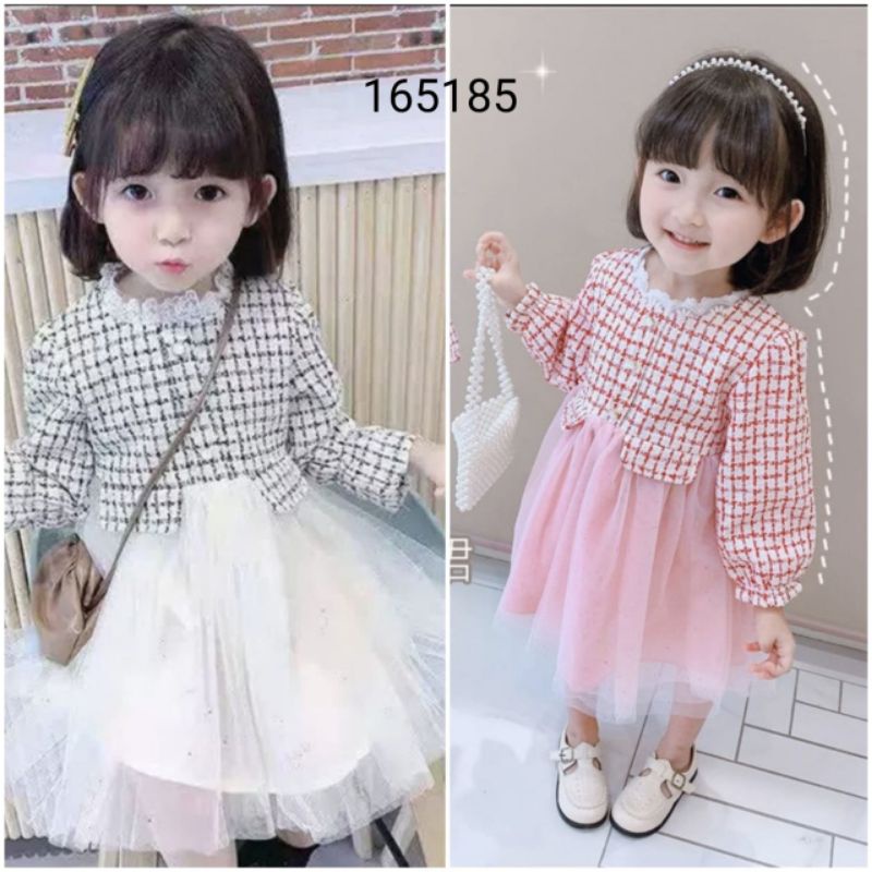 DRESS ANAK IMPORT TWEED