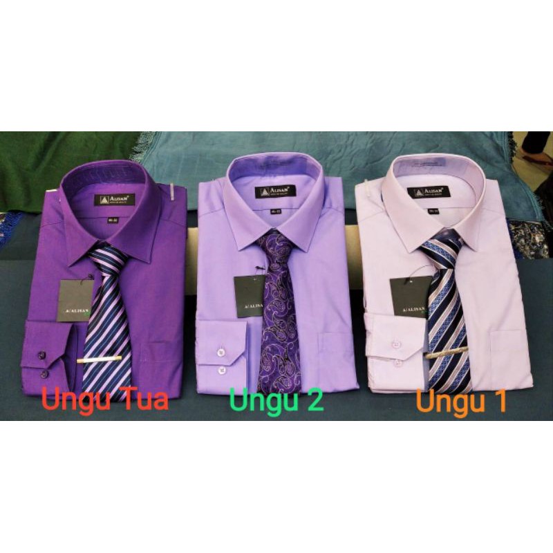 KEMEJA LENGAN PANJANG ALISAN WARNA UNGU