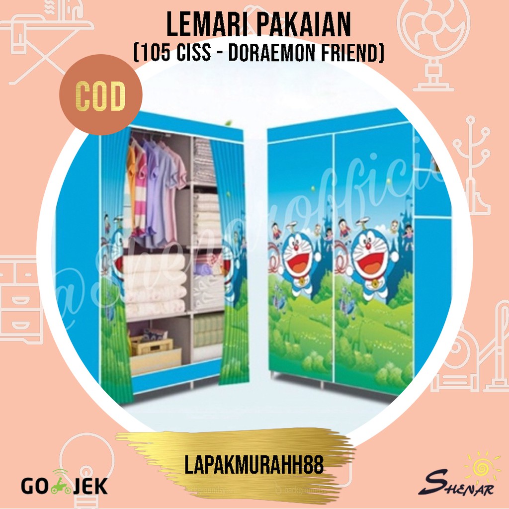 LEMARI PAKAIAN KARAKTER 3D/LEMARI BAJU PORTABLE/LEMARI ANAK SERBAGUNA 105 CISS DISNEY, LAPAKMURAHH88