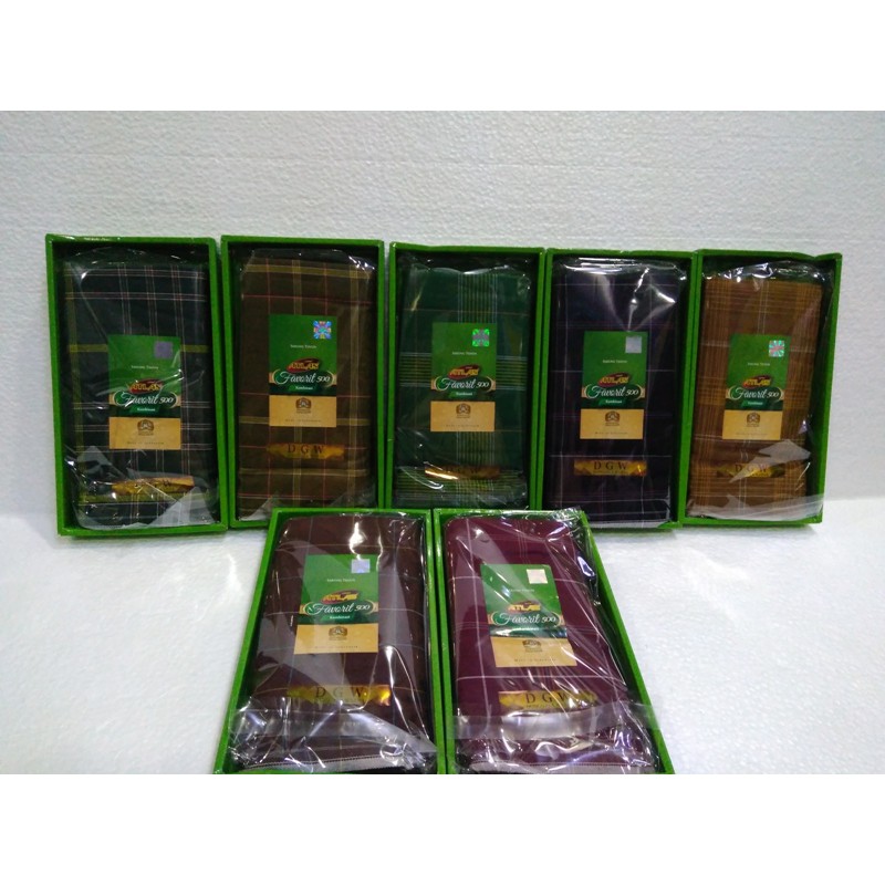 1 KODI (20 BH) KAIN SARUNG MUSLIM PRIA DEWASA MERK ATLAS FAVORITE 500