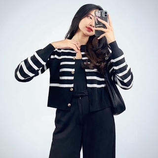 CARDIGAN EMIRA WANITA RAJUT STRIP