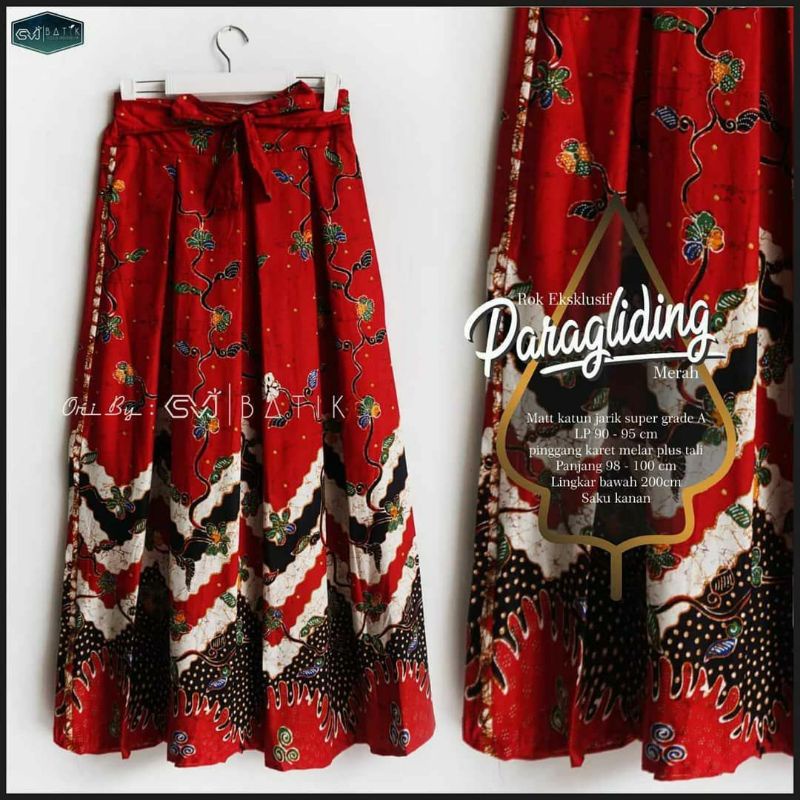 Rok Katun Motif Batik Wanita Remaja Dewasa Panjang Jumbo Fashion Muslim Kekinian Terbaru Pekalongan-S