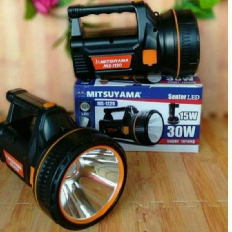 senter led jumbo 30w Mitsuyama MS 1220 + lampu emergency