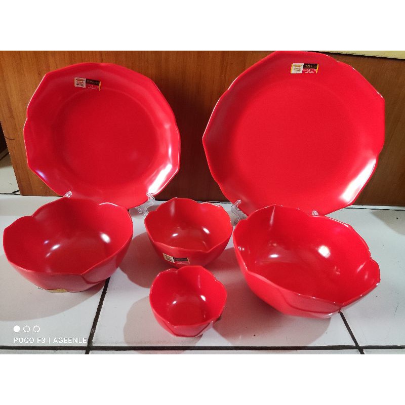 Set melamin golden dragon mawar