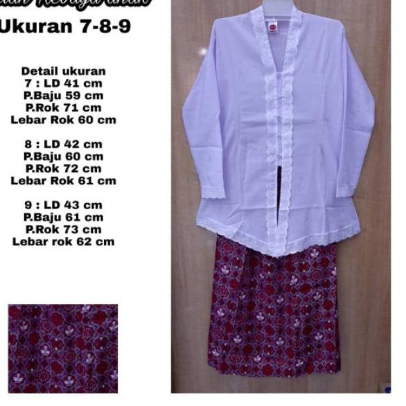 Penjualan Terbanyak.. Stelan Kebaya sekolah anak sd kelas 1/6