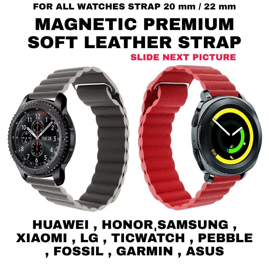 HUAWEI SAMSUNG XIAOMI GARMIN SOFT LEATHER STRAP TALI JAM TANGAN KULIT