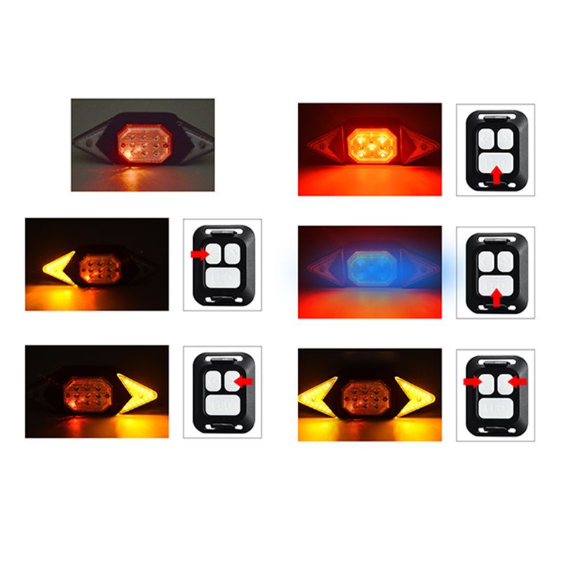 Zlate Backlamp Lampu Sepeda Tail Light LED Automatic Direction Indicator USB Rechargeable - LY6700 - Black