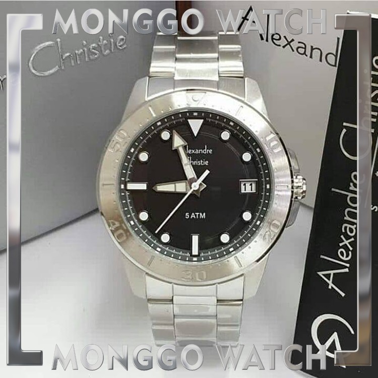 Jam Tangan Pria Alexandre Christie AC 6517 Silver Black