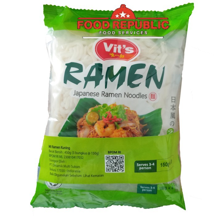 VITS JAPANESE RAMEN NOODLE 450 GR - MIE RAMEN JEPANG ISI 3 HALAL