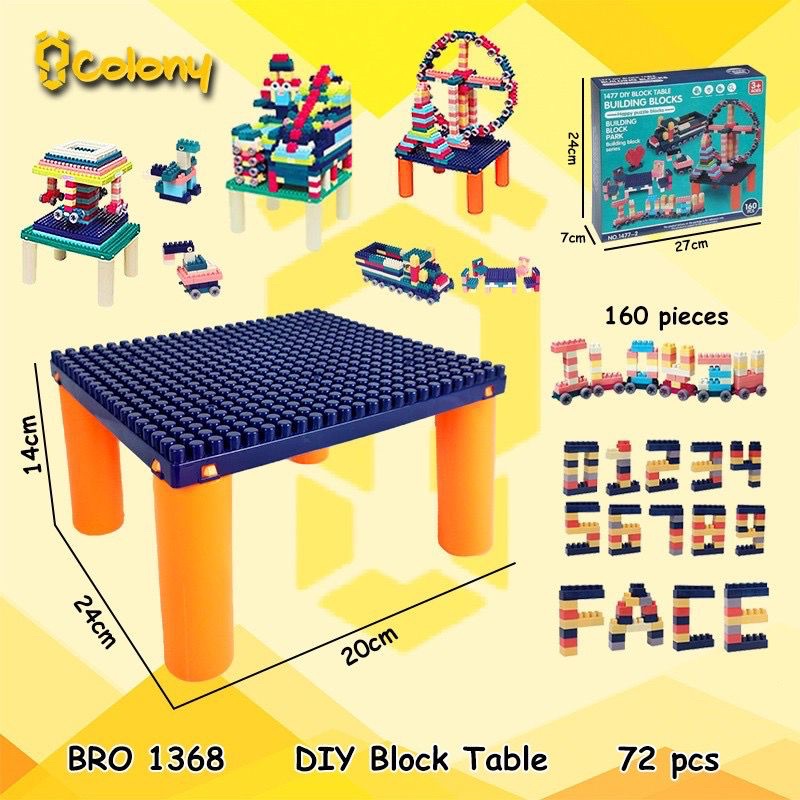 Meja Blok DIY BUILDING BLOCKS TABLE BRO 1368