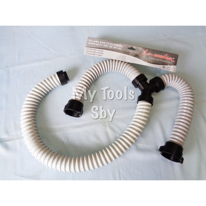 Selang Avur Bak Cuci Piring Double / 2 Lubang Fleksibel Le-Exedra Anti Tikus