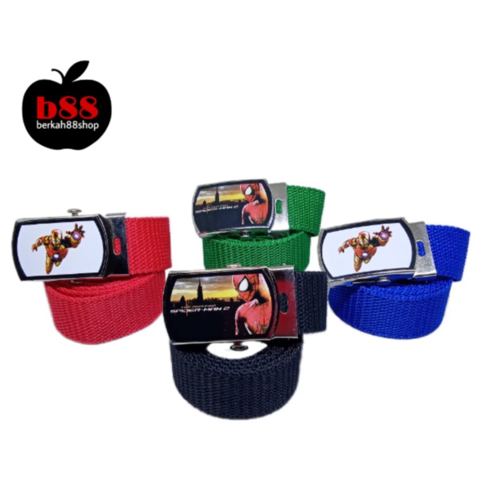 Sabuk Anak Laki-laki Karakter Avengers Spiderman / Iron Man Bahan Nylon