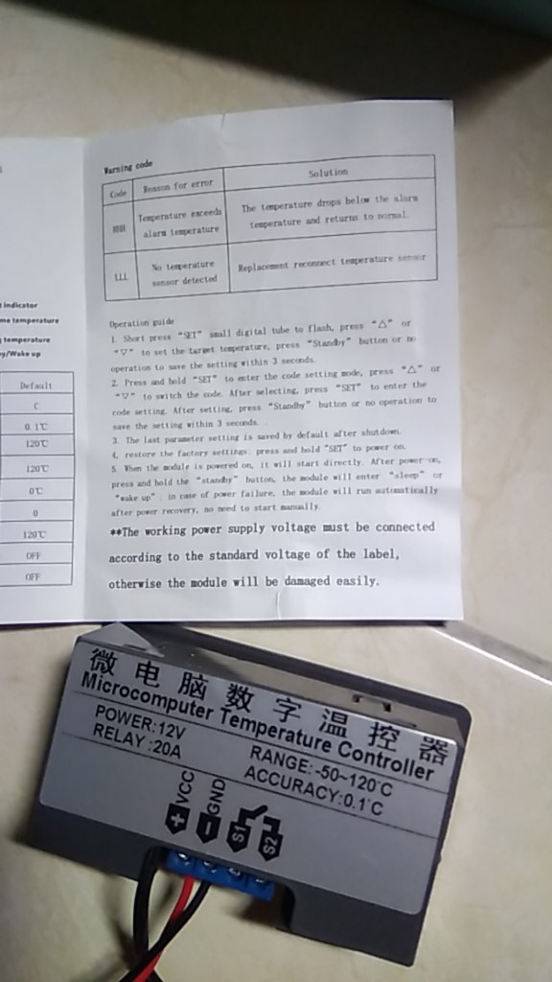 Thermostat Pengontrol Temperatur Digital Lcd W3230 Dc 12v / 24v 20a Ac 110v-220v 10a Dengan Probe