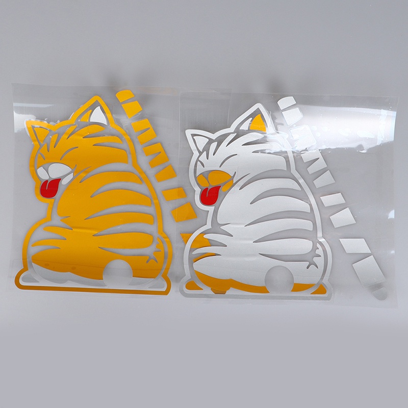 # Kaos T-Shirt Wanita Lengan Pendek Motif Print #Stiker Wiper Kaca Belakang Mobil Motif Kartun Kucing 3d