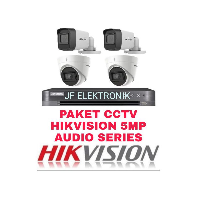 PAKET CCTV HIKVISION 5MP AUDIO 4 CHANNEL 3 KAMERA