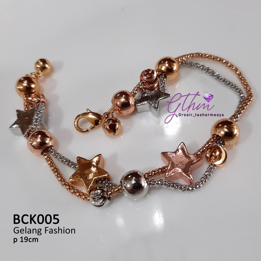 Gelang Bola Fancy Hollow Anti karat Perhiasan Import Model Simpel Fashionable BCK006 gthm