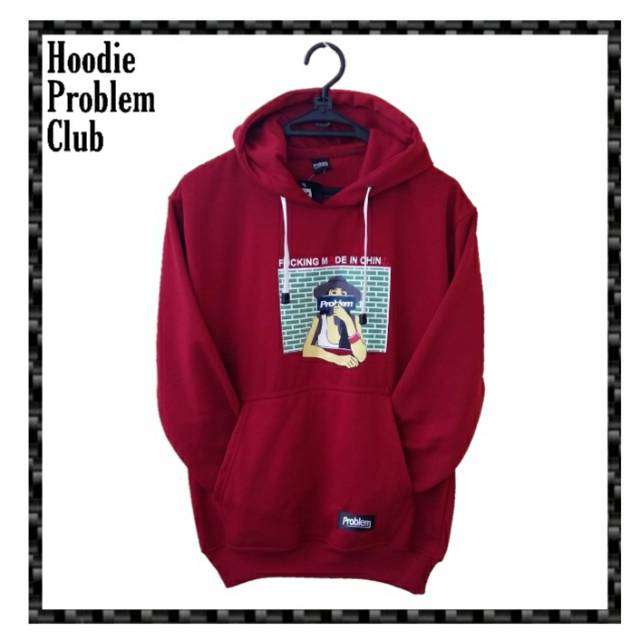 sweater hoodie merah maroon