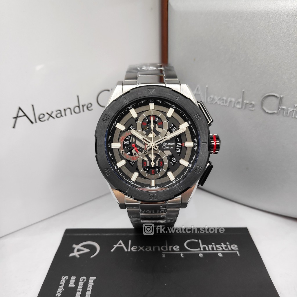 Alexandre Christie AC 6560 MC BTBBA / AC6560 Chronograph Jam Tangan Pria Original