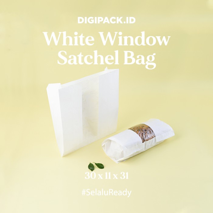 

✨ BISA COD ✨ [Digipack] White Window Satchel Bag 30 x 11 x 31 | Kantong Kertas Roti