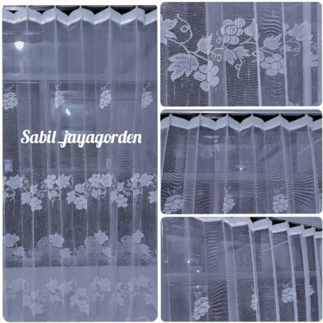 Gorden Transparan Gorden Jendela Gorden Tipis Vitrase Polos Motif Bunga